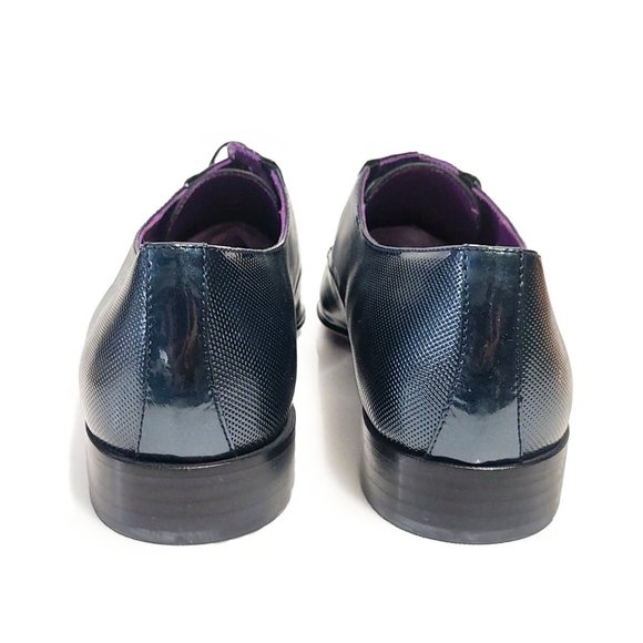 NIB Perlamoda Men Derby Shoes Dark Blue Vernice Leather Size 8 US 41 EUR main image 9